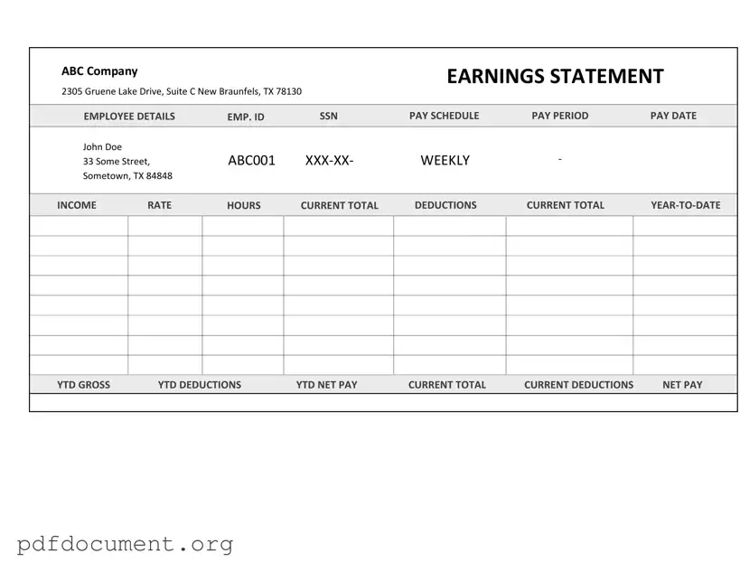 Fill Out Your Independent Contractor Pay Stub Form