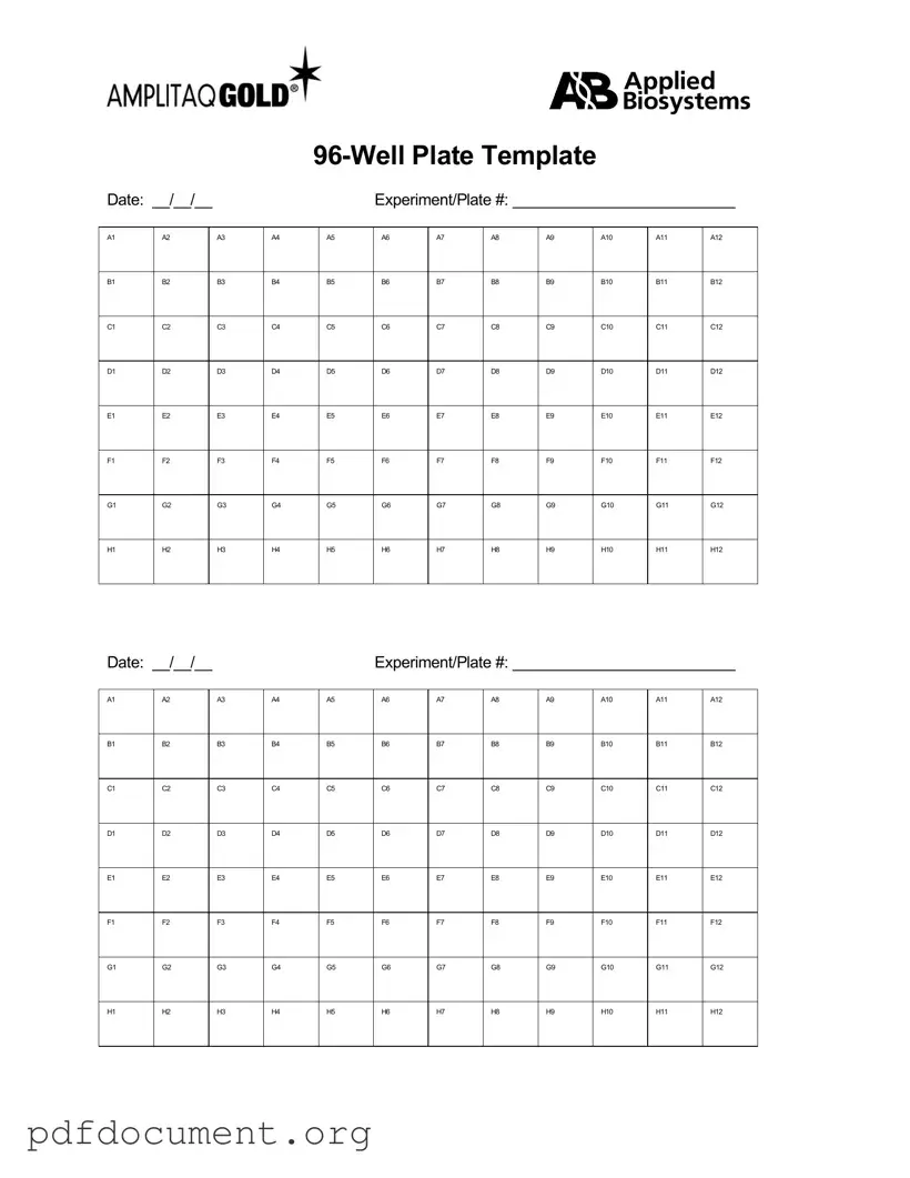 Fill Out Your 96 Well Form