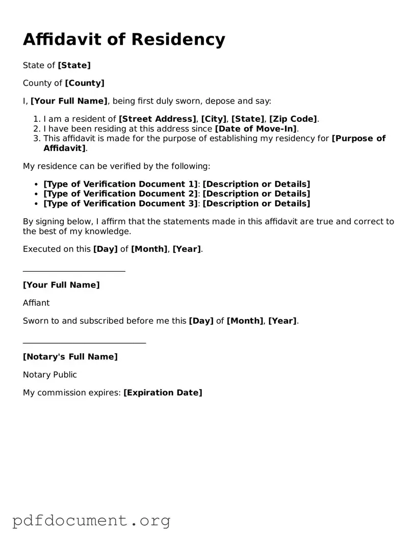 Attorney-Approved Affidavit of Residency Template