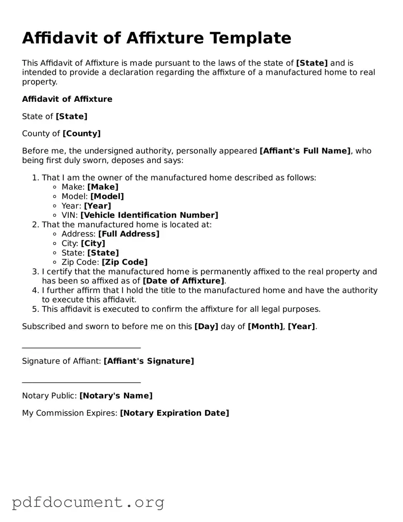 Attorney-Approved Affidavit of Affixture Template