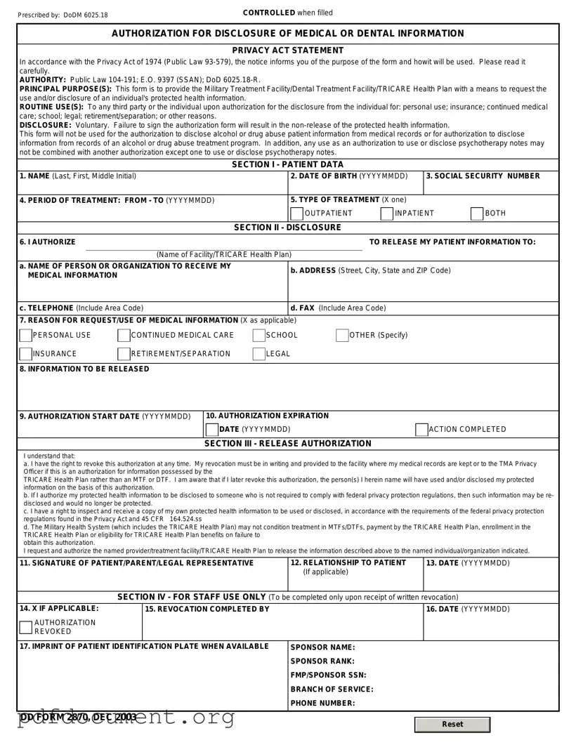 Fill Out Your DD 2870 Form