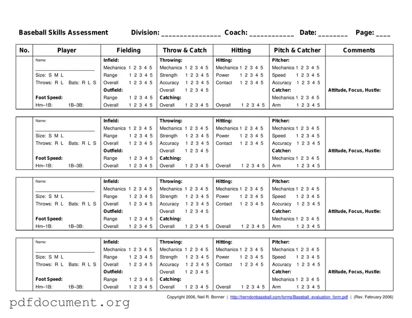 Fill Out Your Baseball Assessment Form