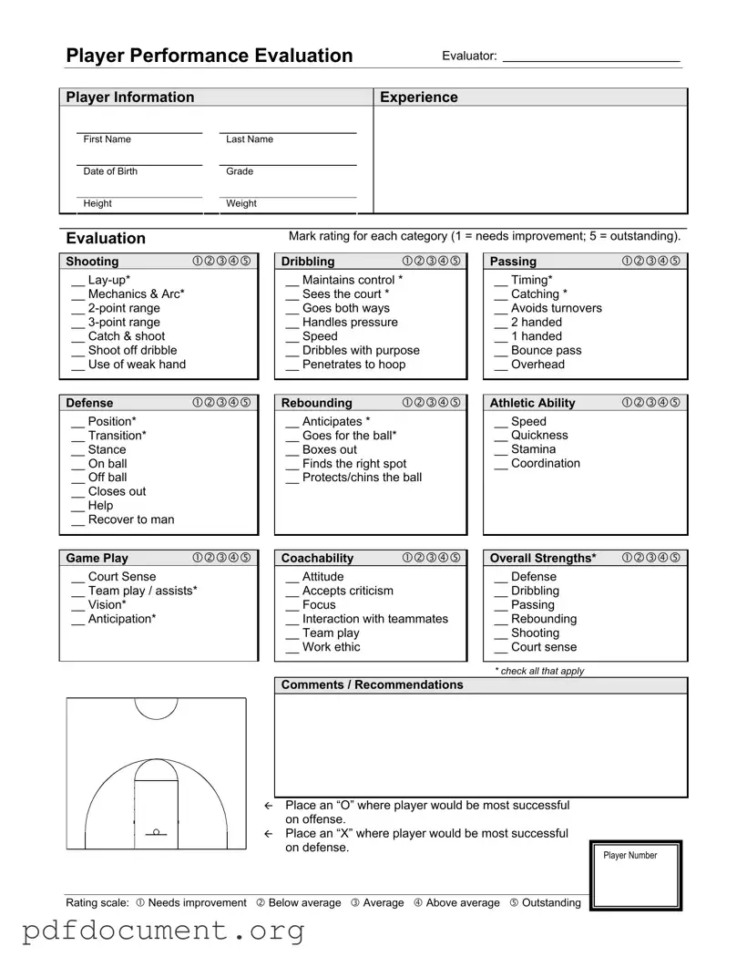 Fill Out Your Basketball Evaluation Form