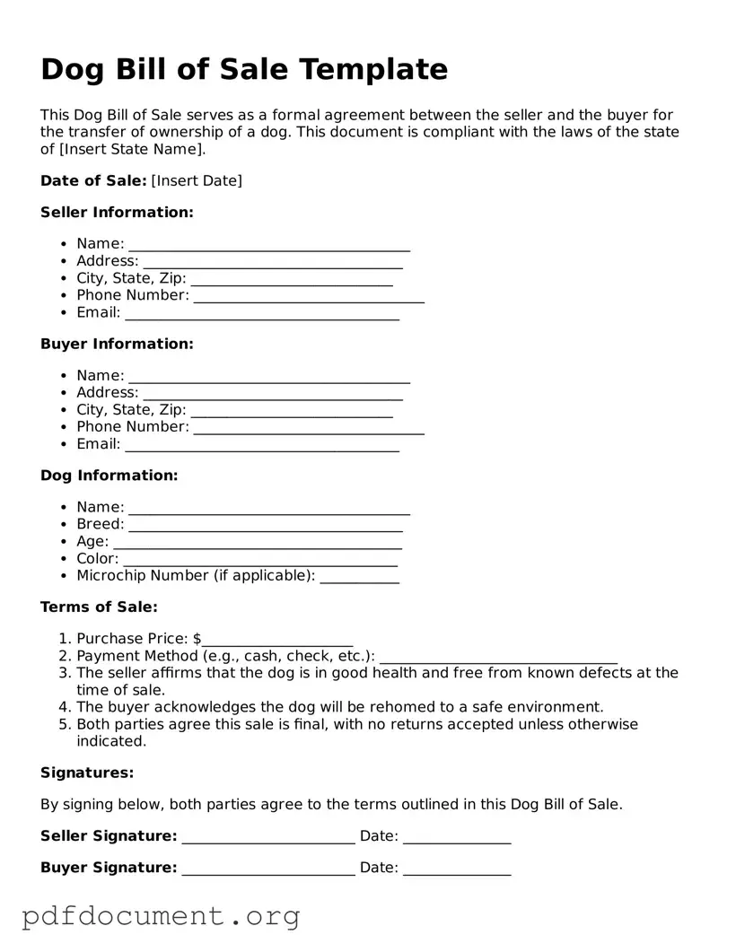 Attorney-Approved Dog Bill of Sale Template
