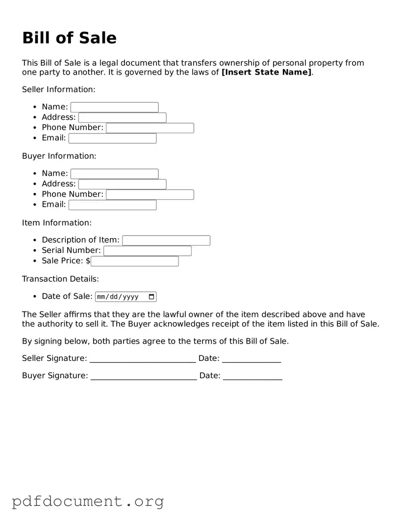 Attorney-Approved Bill of Sale Template