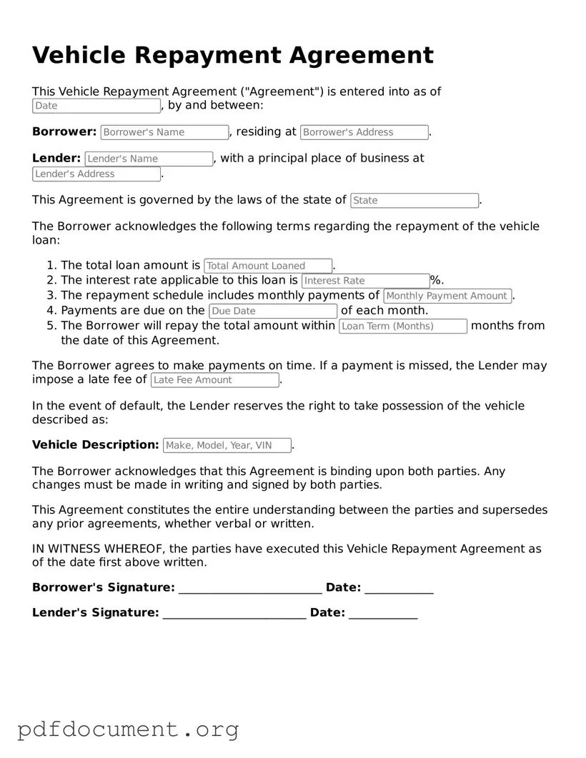 Attorney-Approved Vehicle Repayment Agreement Template