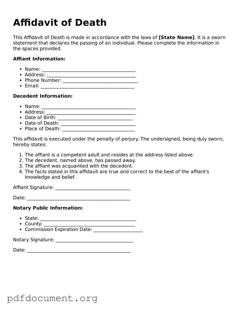 Attorney-Approved Affidavit of Death Template