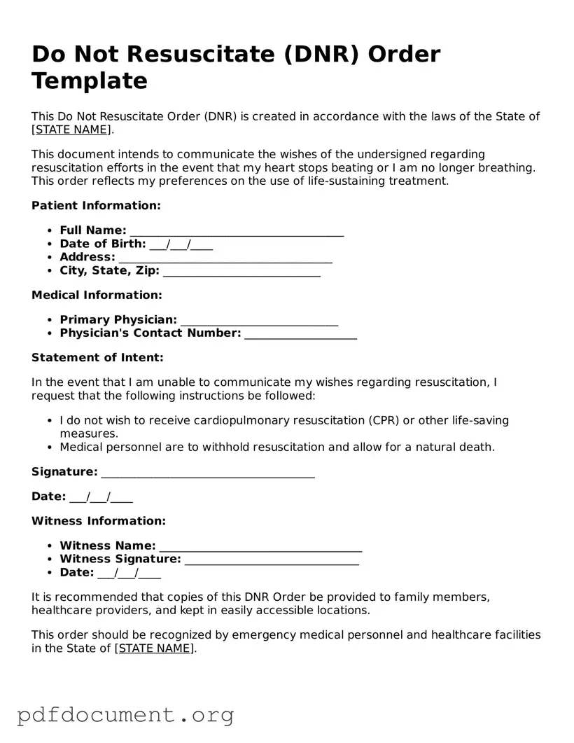 Attorney-Approved Do Not Resuscitate Order Template