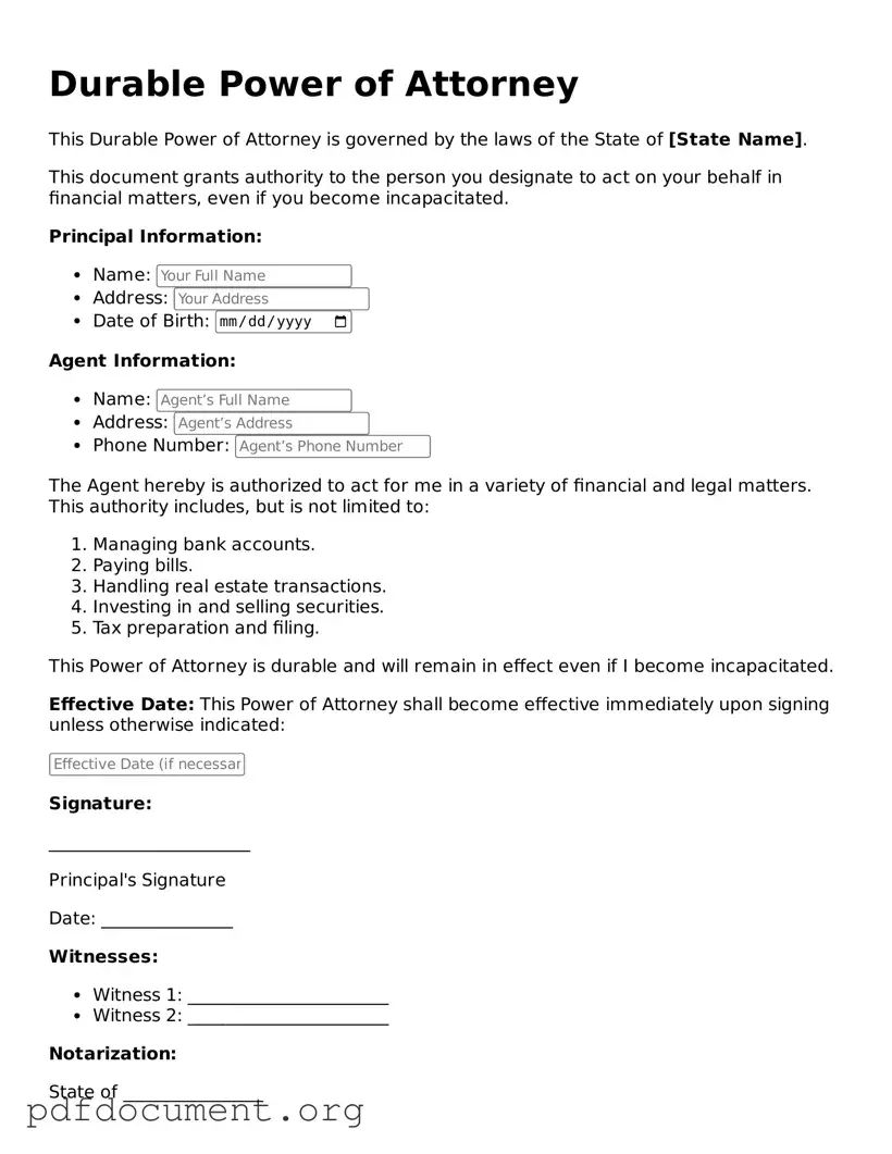 Attorney-Approved Durable Power of Attorney Template