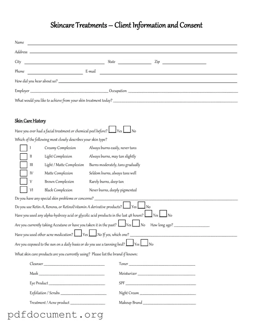 Fill Out Your Facial Consent Form