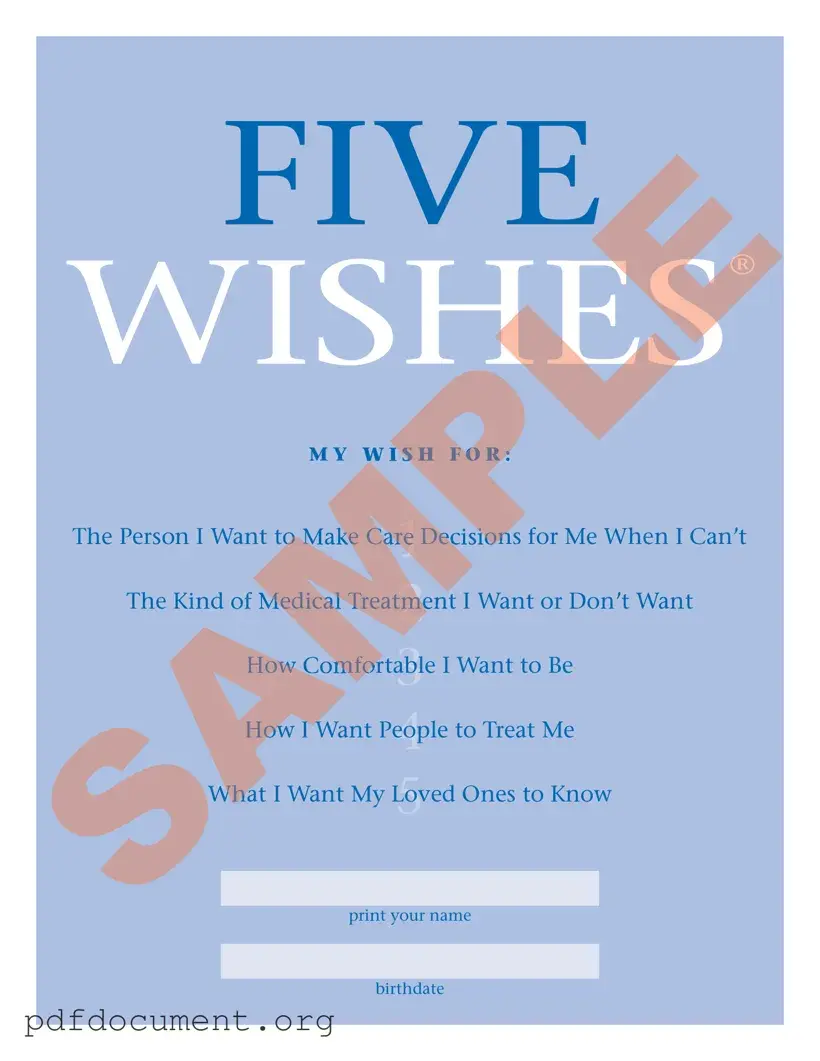 Fill Out Your 5 Wishes Document Form