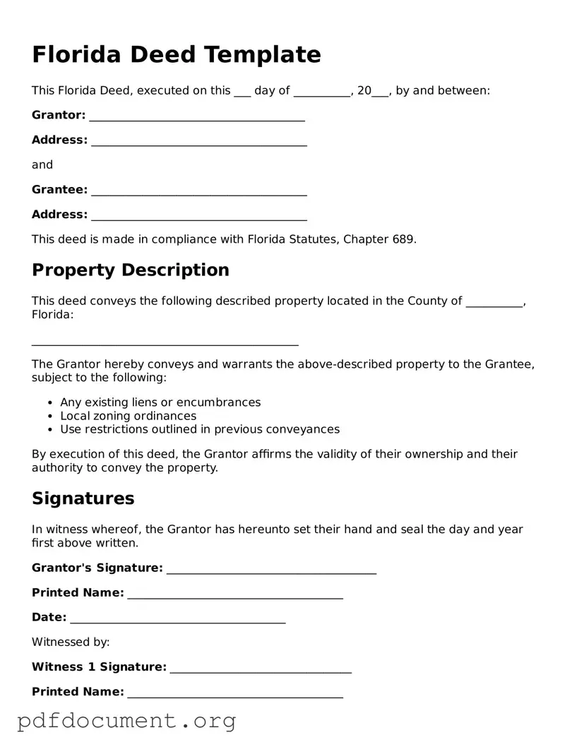 Blank Deed Form for Florida State