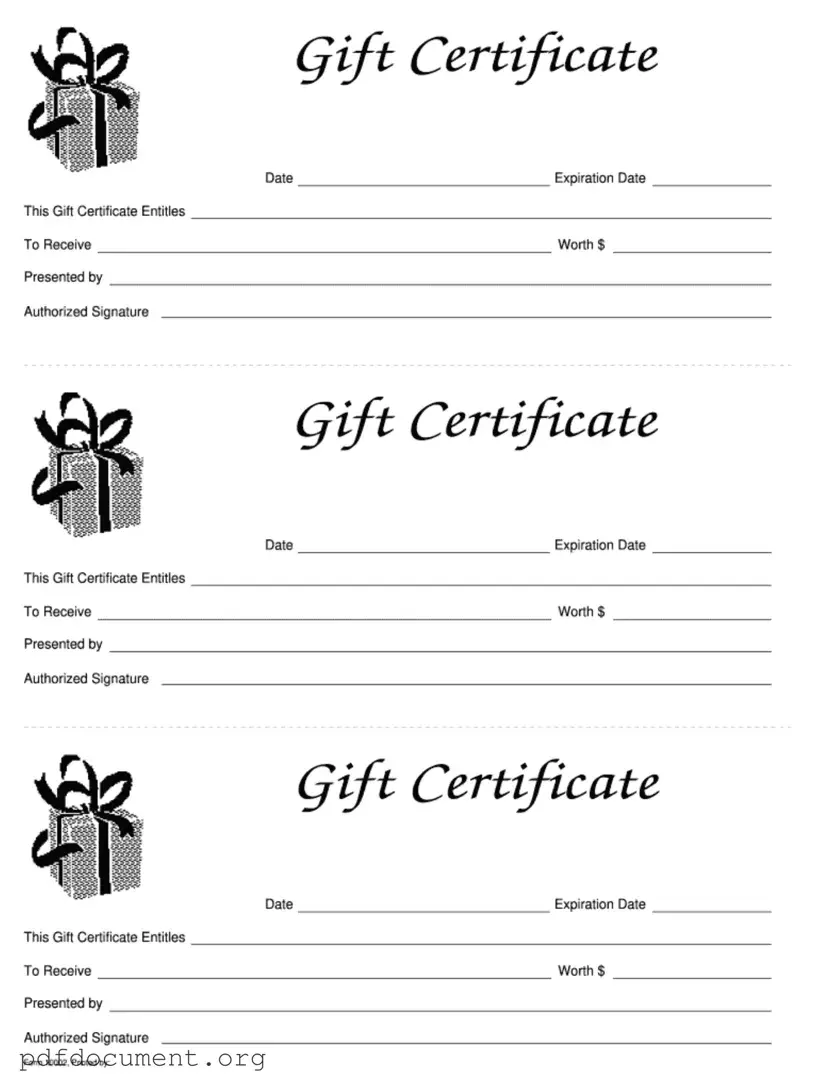 Fill Out Your Gift Certificate Form