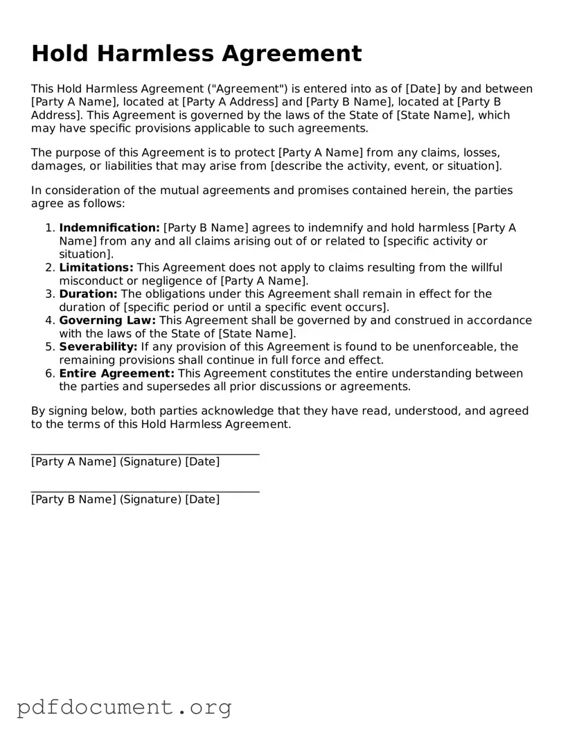 Attorney-Approved Hold Harmless Agreement Template