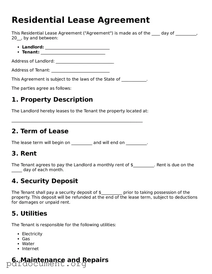 Attorney-Approved Residential Lease Agreement Template