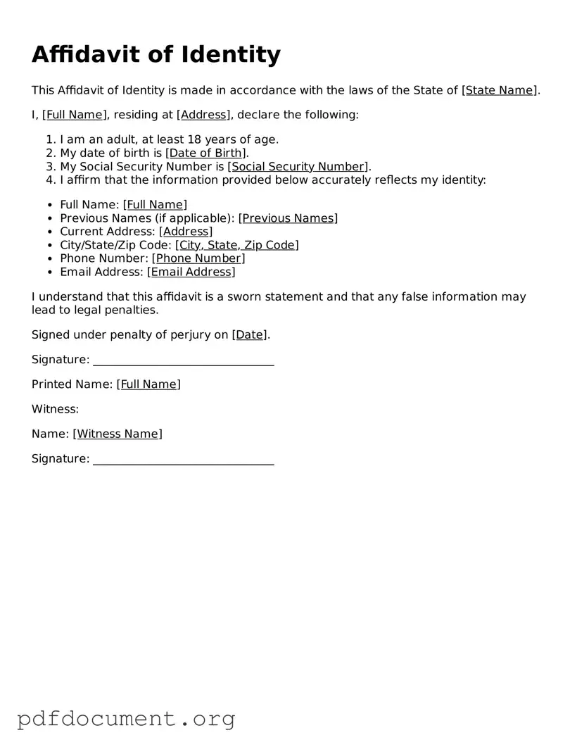 Attorney-Approved Affidavit of Identity Template