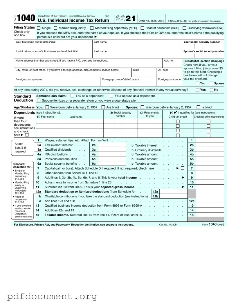 Fill Out Your IRS 1040 Form