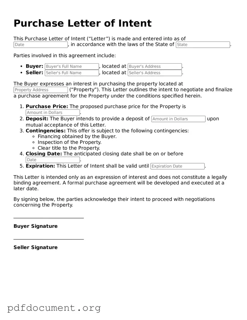 Attorney-Approved Purchase Letter of Intent Template