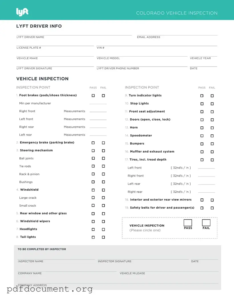 Fill Out Your Lyft Inspection Form