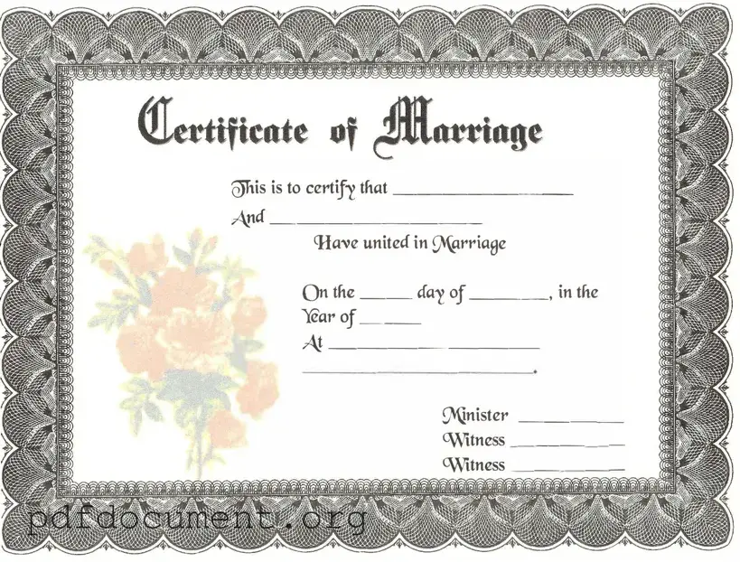 Fill Out Your Marriage Certificate Form