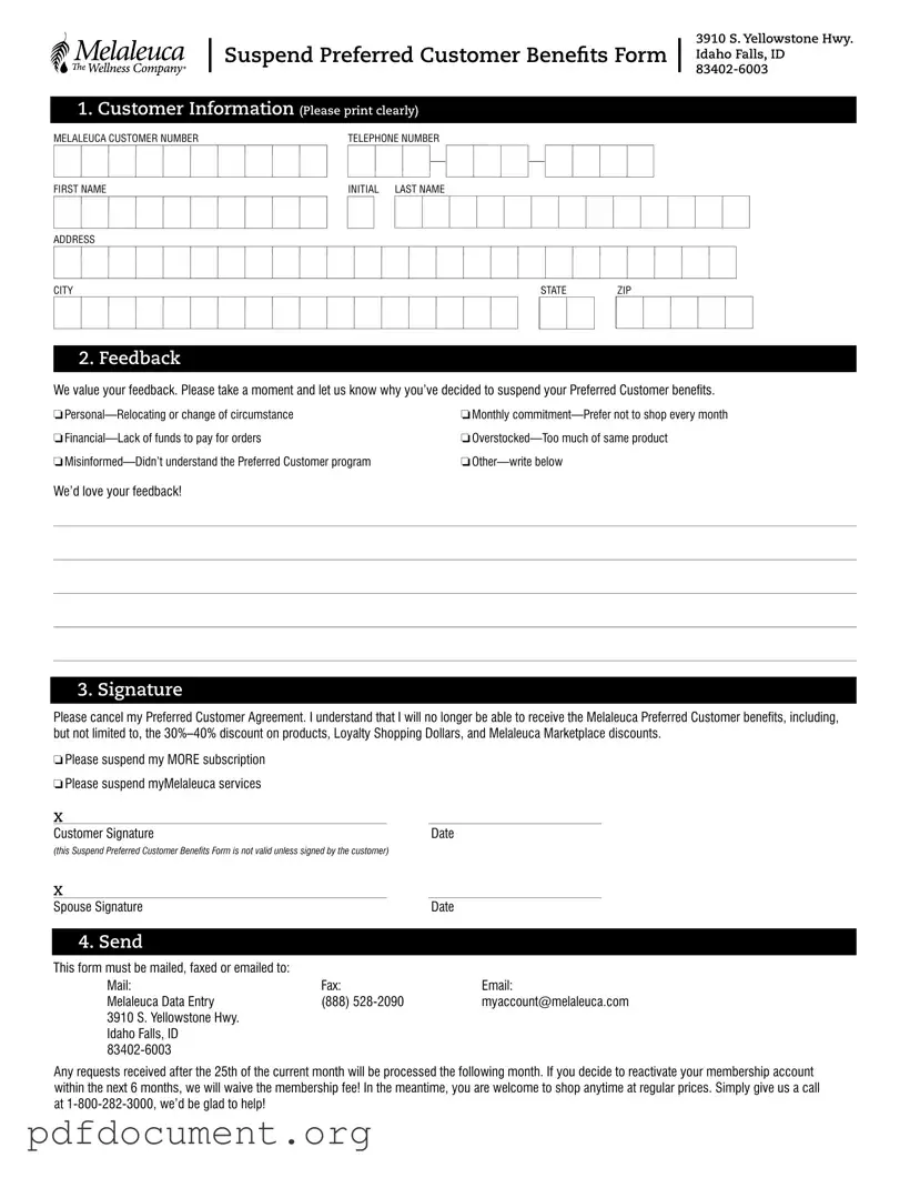 Fill Out Your Melaleuca Cancellation Form