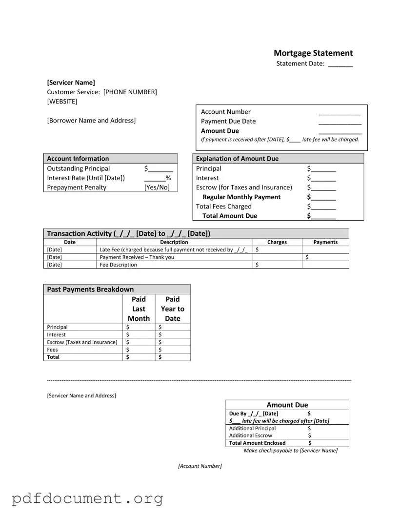 Fill Out Your Mortgage Statement Form