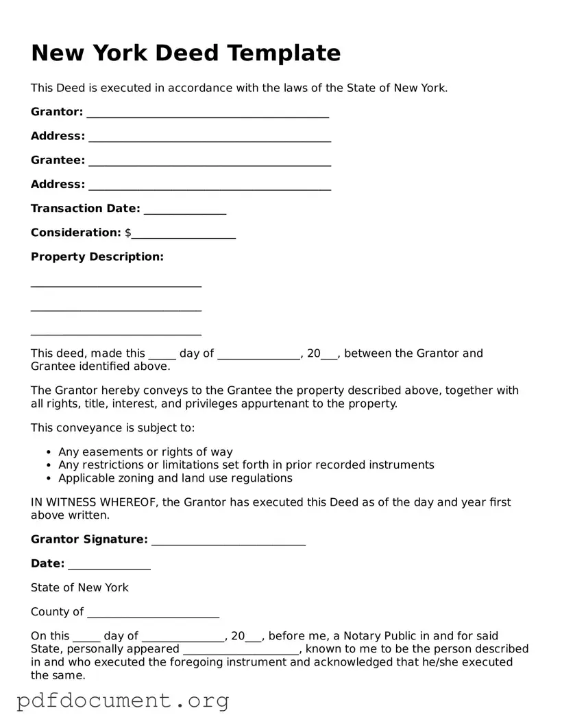 Blank Deed Form for New York State