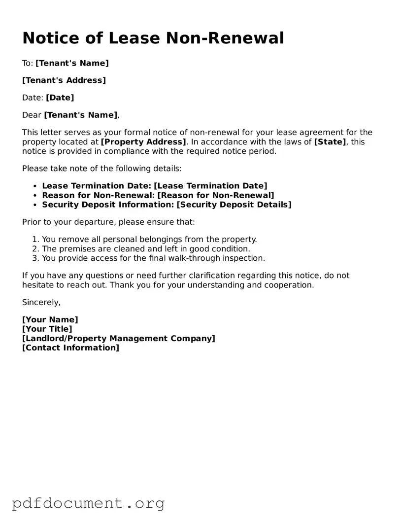 Attorney-Approved Notice of Lease Non-Renewal Template