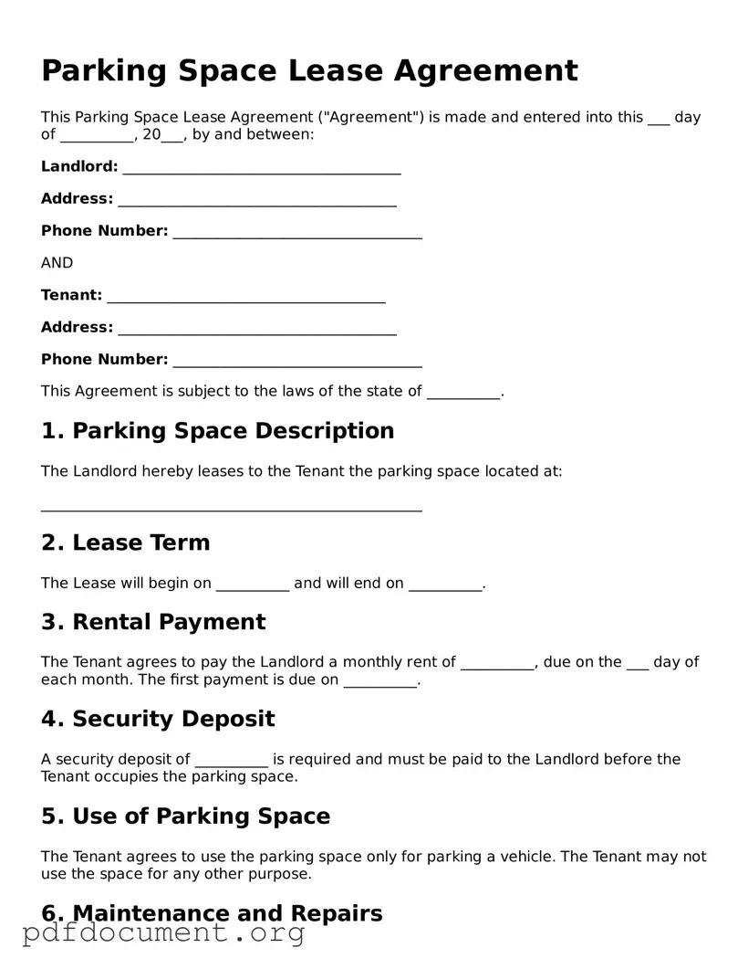 Attorney-Approved Parking Space Lease Agreement Template