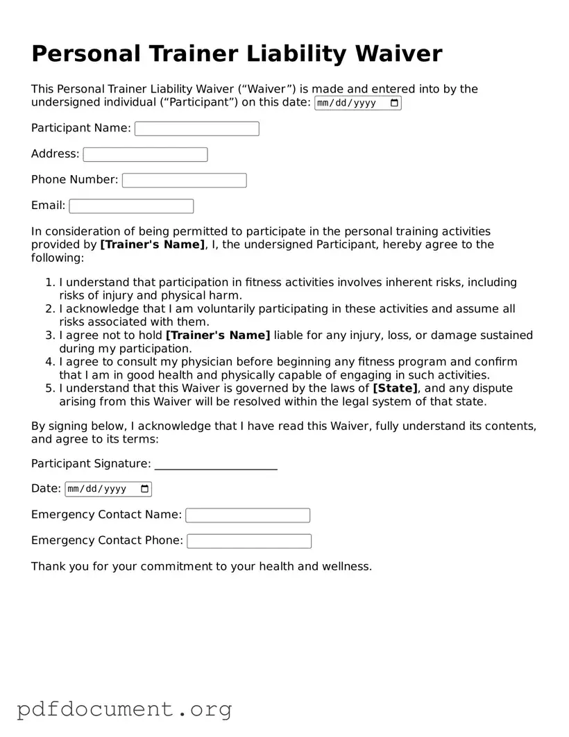Attorney-Approved Personal Trainer Liability Waiver Template