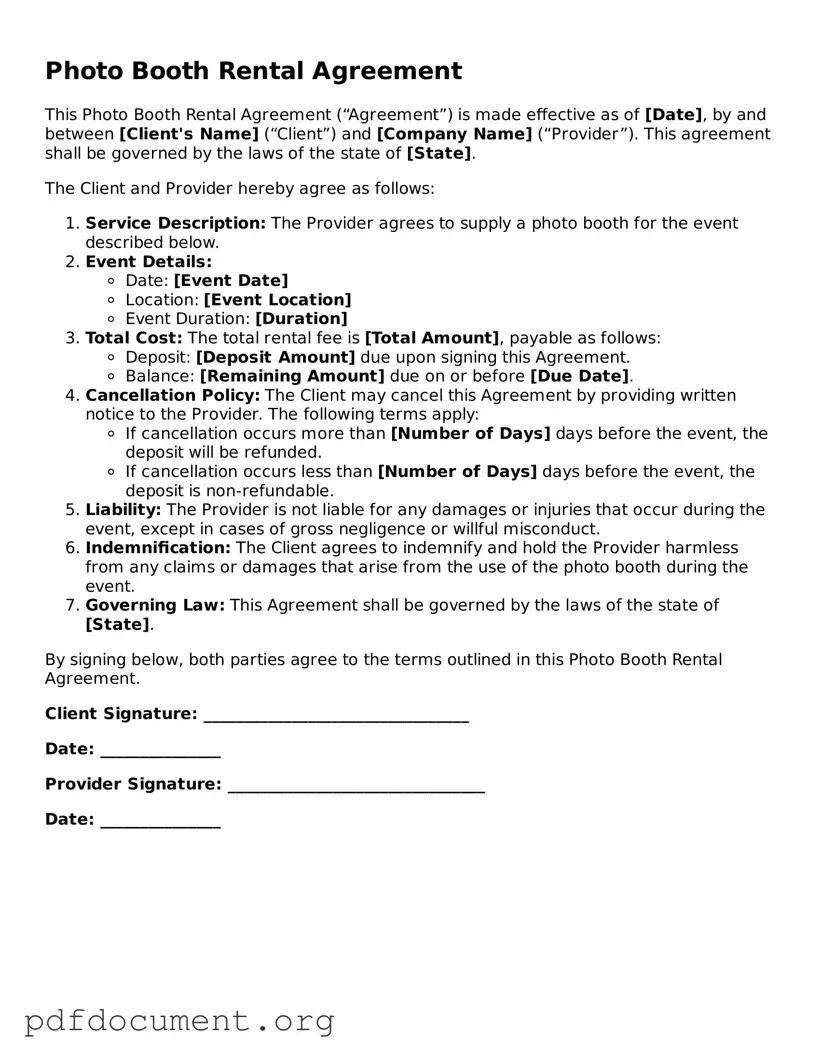 Attorney-Approved Photo Booth Rental Agreement Template