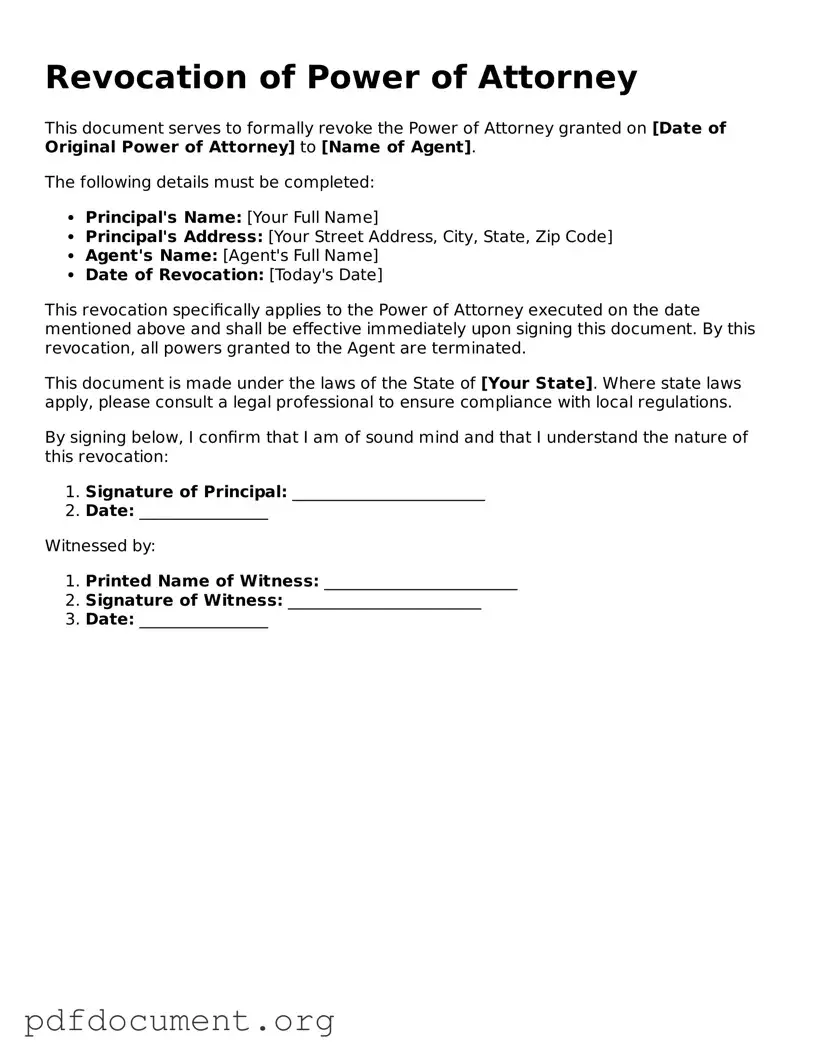 Attorney-Approved Revocation of Power of Attorney Template