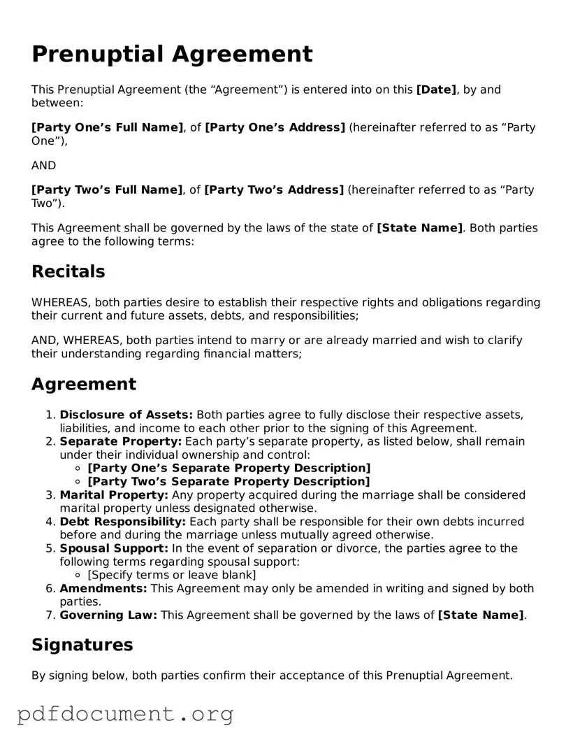 Attorney-Approved Prenuptial Agreement Template
