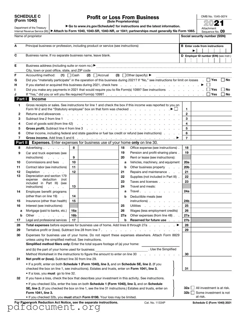 Fill Out Your IRS Schedule C 1040 Form