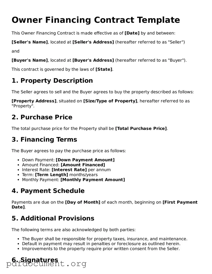 Attorney-Approved Owner Financing Contract Template