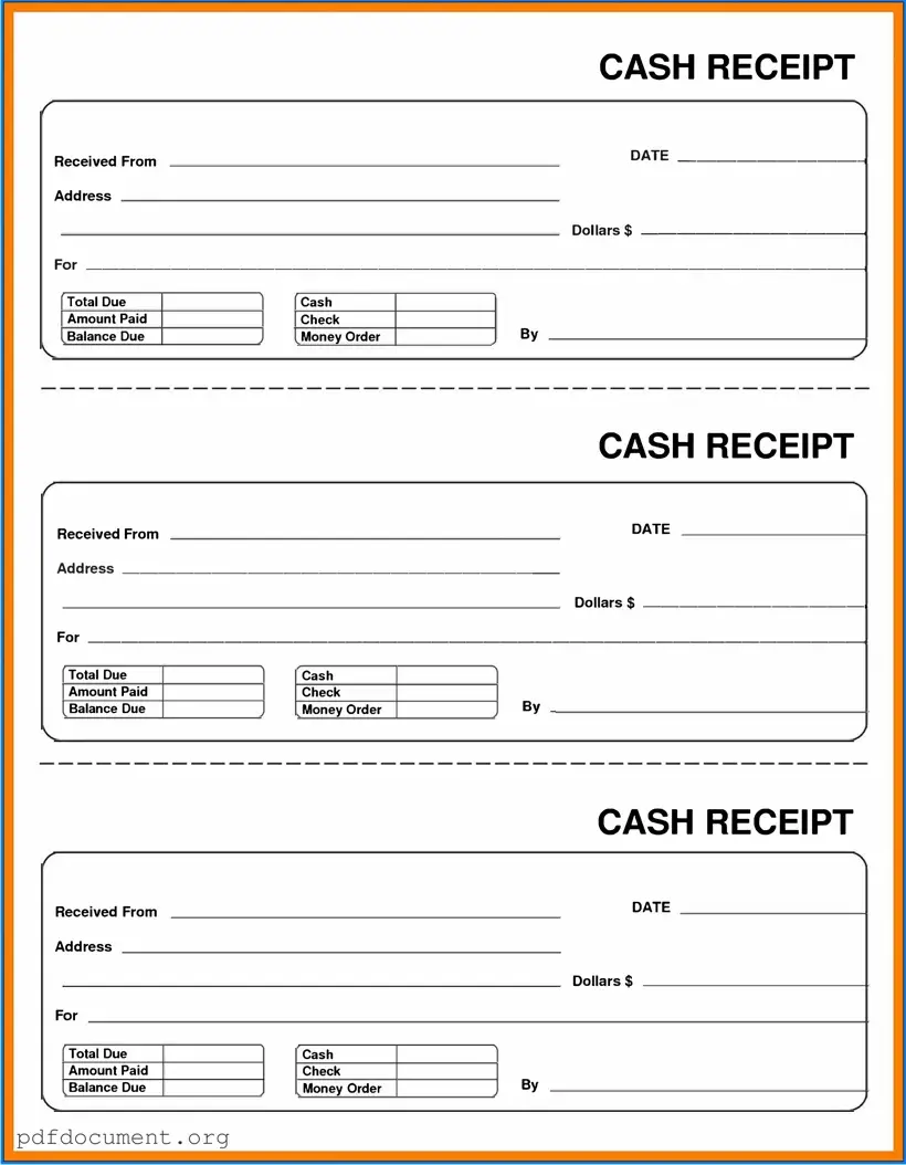 Fill Out Your Cash Receipt Form