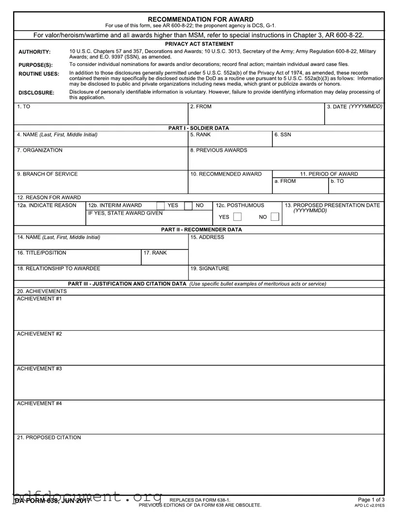 Fill Out Your Da 638 Form