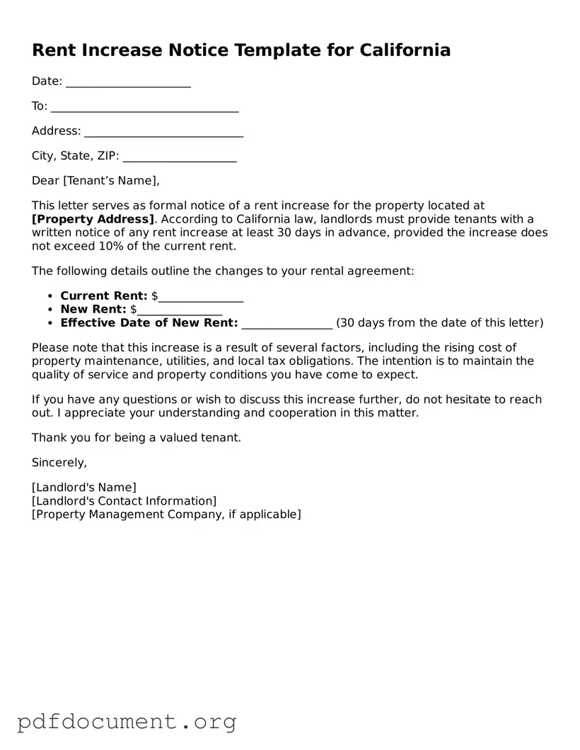 Attorney-Approved Rent Increase Letter Template