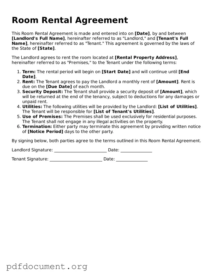 Attorney-Approved Room Rental Agreement Template