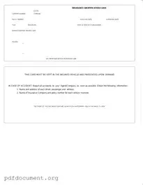 Fill Out Your Auto Insurance Card Form