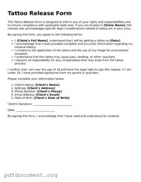 Attorney-Approved Tattoo Release Template