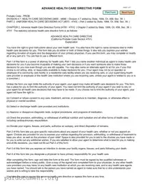 Fill Out Your California Advanced Health Care Directive Form