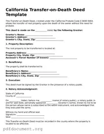 Blank Transfer-on-Death Deed Form for California State