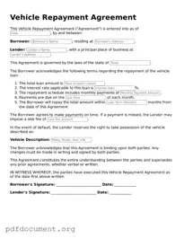 Attorney-Approved Vehicle Repayment Agreement Template