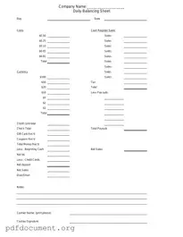 Fill Out Your Cash Drawer Count Sheet Form