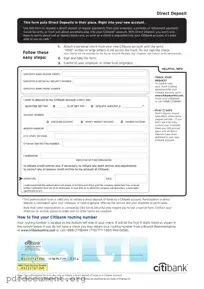 Fill Out Your Citibank Direct Deposit Form