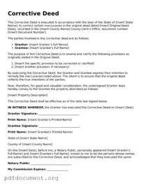 Attorney-Approved Corrective Deed Template