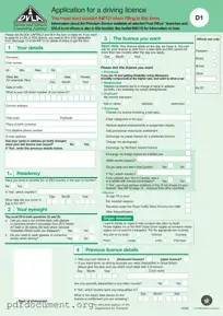 Fill Out Your D1 Dvla Form