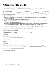 Attorney-Approved Affidavit of Domicile Template