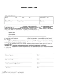 Fill Out Your Employee Advance Form